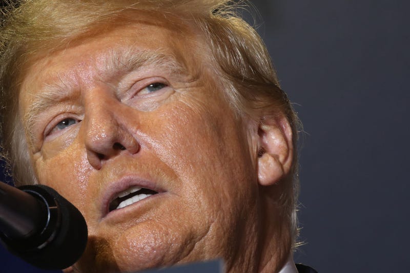 Former President Donald Trump speaks at a campaign rally on April 27, 2023 in Manchester, New Hampshire. Trump, who is currently dealing with a growing number of legal cases against him, is the Republican frontrunner for the Republican presidential ticket. (Photo by Spencer Platt/Getty Images)