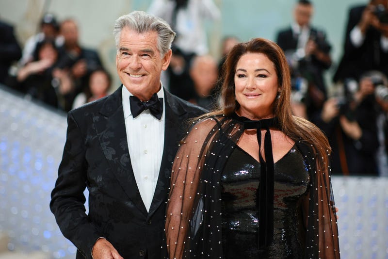 (L-R) Pierce Brosnan and Keely Shaye Smith attend The 2023 Met Gala Celebrating "Karl Lagerfeld: A Line Of Beauty" at The Metropolitan Museum of Art on May 01, 2023 in New York City.