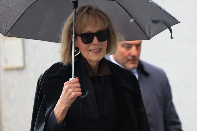 Magazine Columnist E. Jean Carroll arrives for her civil trial against former U.S. President Donald Trump at Manhattan Federal Court on May 04, 2023 in New York City.