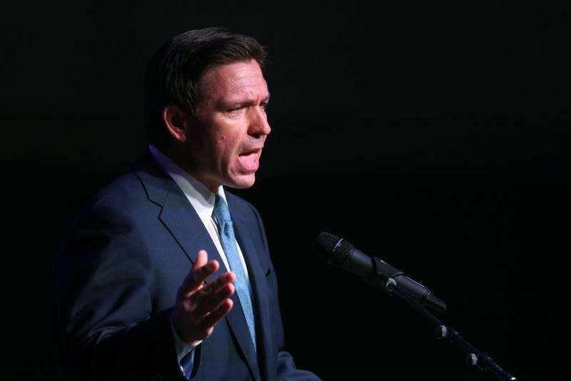 Florida Governor Ron DeSantis speaks to guests at the Republican Party of Marathon County Lincoln Day Dinner annual fundraiser on May 06, 2023 in Rothschild, Wisconsin. Although he has not yet announced his candidacy, DeSantis is expected to be among the top contenders vying for the Republican presidential nomination next year. (Photo by Scott Olson/Getty Images)