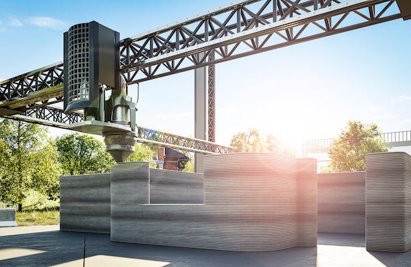 3-D printing single-family house with concrete