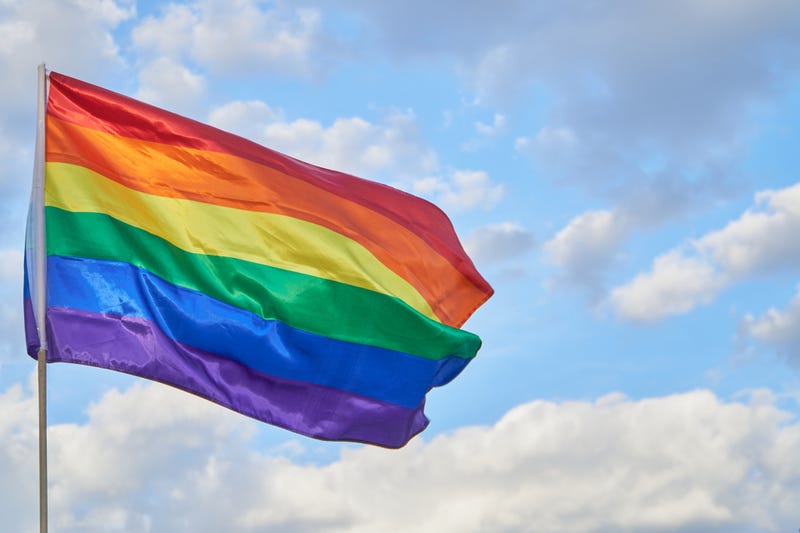 Pride flag in the wind.