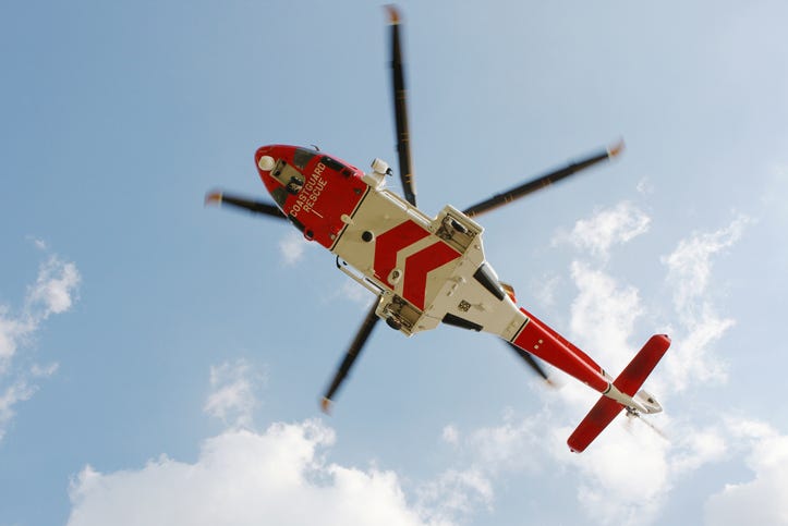 Coast Guard helicopter. 