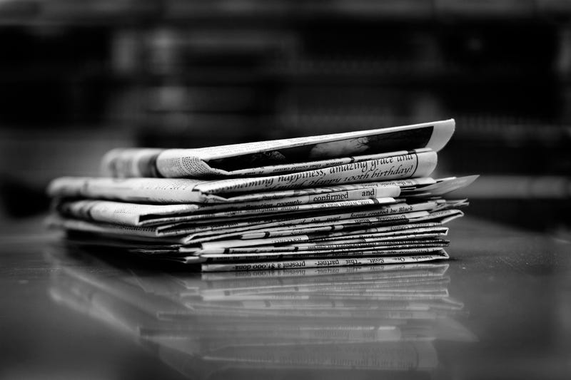 Stacks of old newspapers