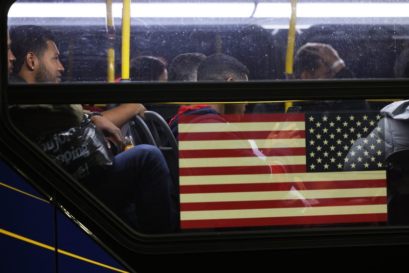 Migrants on a bus