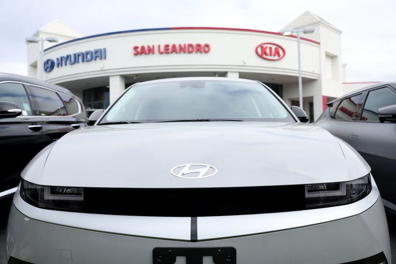 A new Hyundai car is displayed on the sales lot at San Leandro Hyundai on May 30, 2023 in San Leandro, California. 