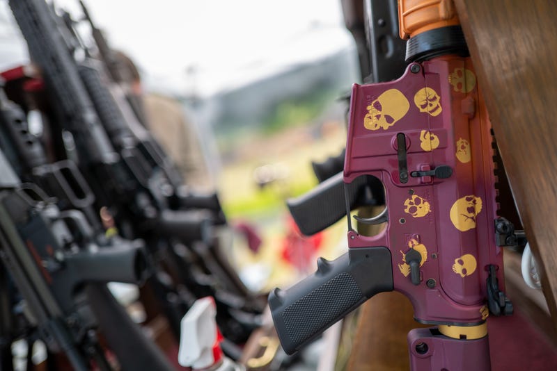 Guns displayed in Monroe, PA, 2023
