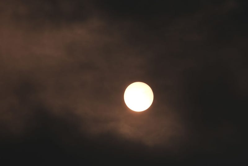 The sun over New York City takes on a red appearance on a hazy morning resulting from Canadian wildfires on June 06, 2023 in New York City. Over 100 wildfires are burning in the Canadian province of Nova Scotia and Quebec causing air quality health alerts for New York State and parts of New England. (Photo by Spencer Platt/Getty Images)