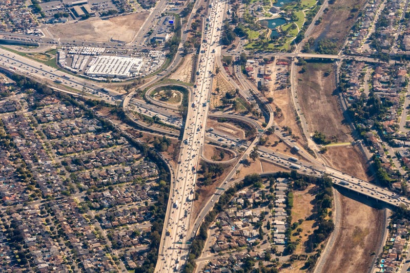 Aerial view of the I-5 Golden State Freeway