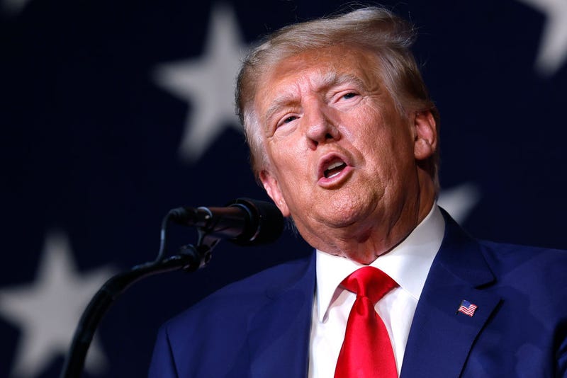 Former U.S. President Donald Trump delivers remarks during the Georgia state GOP convention at the Columbus Convention and Trade Center on June 10, 2023 in Columbus, Georgia. On Friday, former President Trump was indicted by a federal grand jury on 37 felony counts in Special Counsel Jack Smith’s classified documents probe. (Photo by Anna Moneymaker/Getty Images)