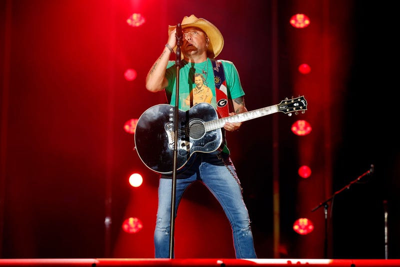 Jason Aldean performs on stage during day three of CMA Fest 2023
