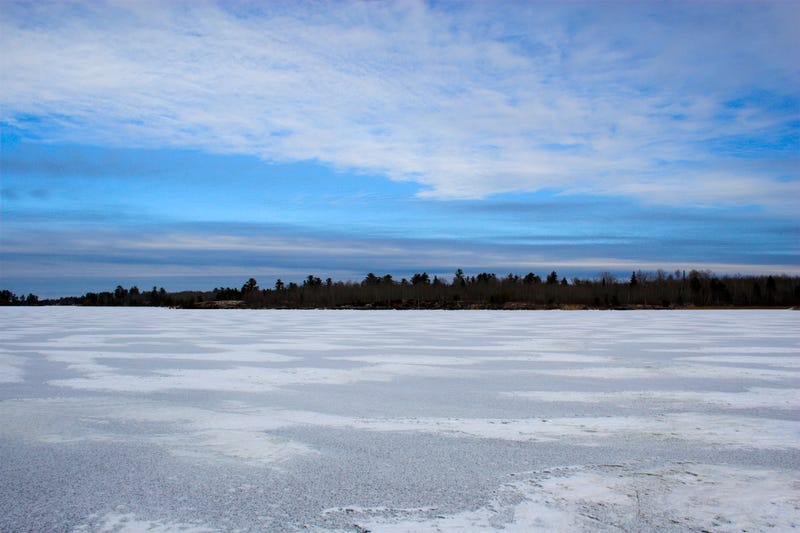 Stock image of a frozen lake