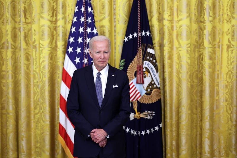 President Joe Biden listens during a Chiefs of Mission reception at the East Room of the White House on June 13, 2023 in Washington, DC. 