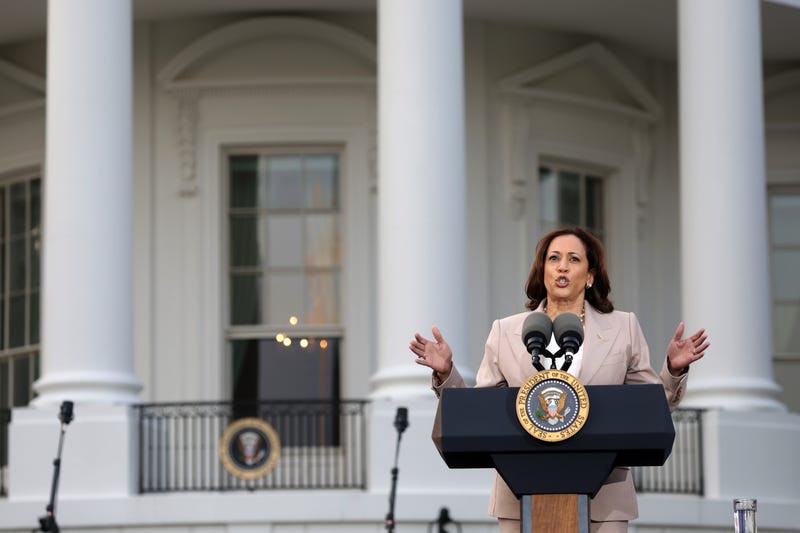 kamala harris speaks outside white house