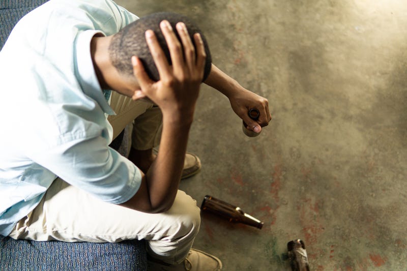 Man with alcoholism problem.
