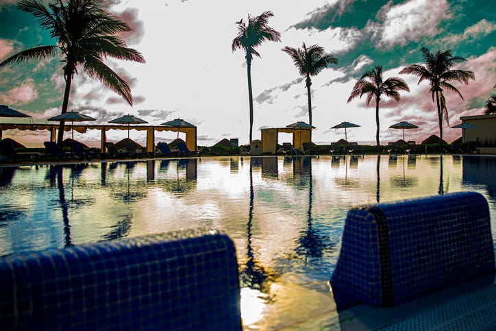 Stock image of a resort pool.
