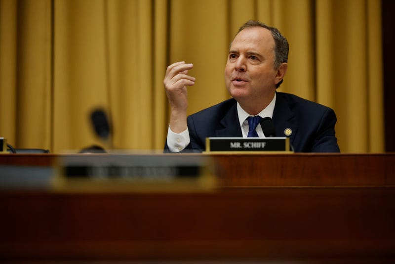 House Judiciary Committee member Rep. Adam Schiff (D-CA) questionsSpecial Counsel John Durham during a break in a hearing in the Rayburn House Office Building on Capitol Hill on June 21, 2023 in Washington, DC. 