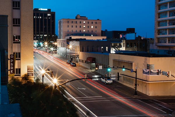 Downtown Tyler, TX at night