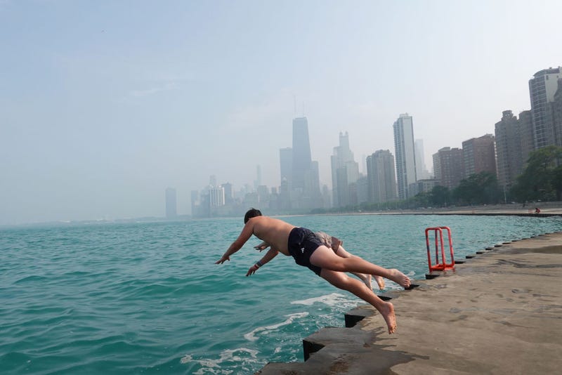 Wildfire smoke clouds the skyline on June 28, 2023 in Chicago, Illinois. The Chicago area is under an air quality alert as smoke from Canadian wildfires has covered the city for a second straight day. (Photo by Scott Olson/Getty Images)