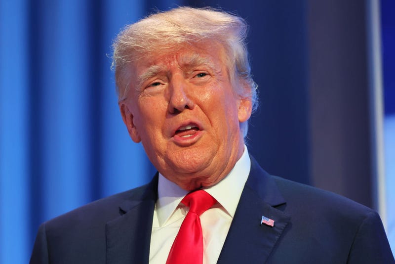 Republican presidential candidate former U.S. President Donald Trump takes the stage during the Moms for Liberty Joyful Warriors national summit at the Philadelphia Marriott Downtown on June 30, 2023 in Philadelphia, Pennsylvania. 