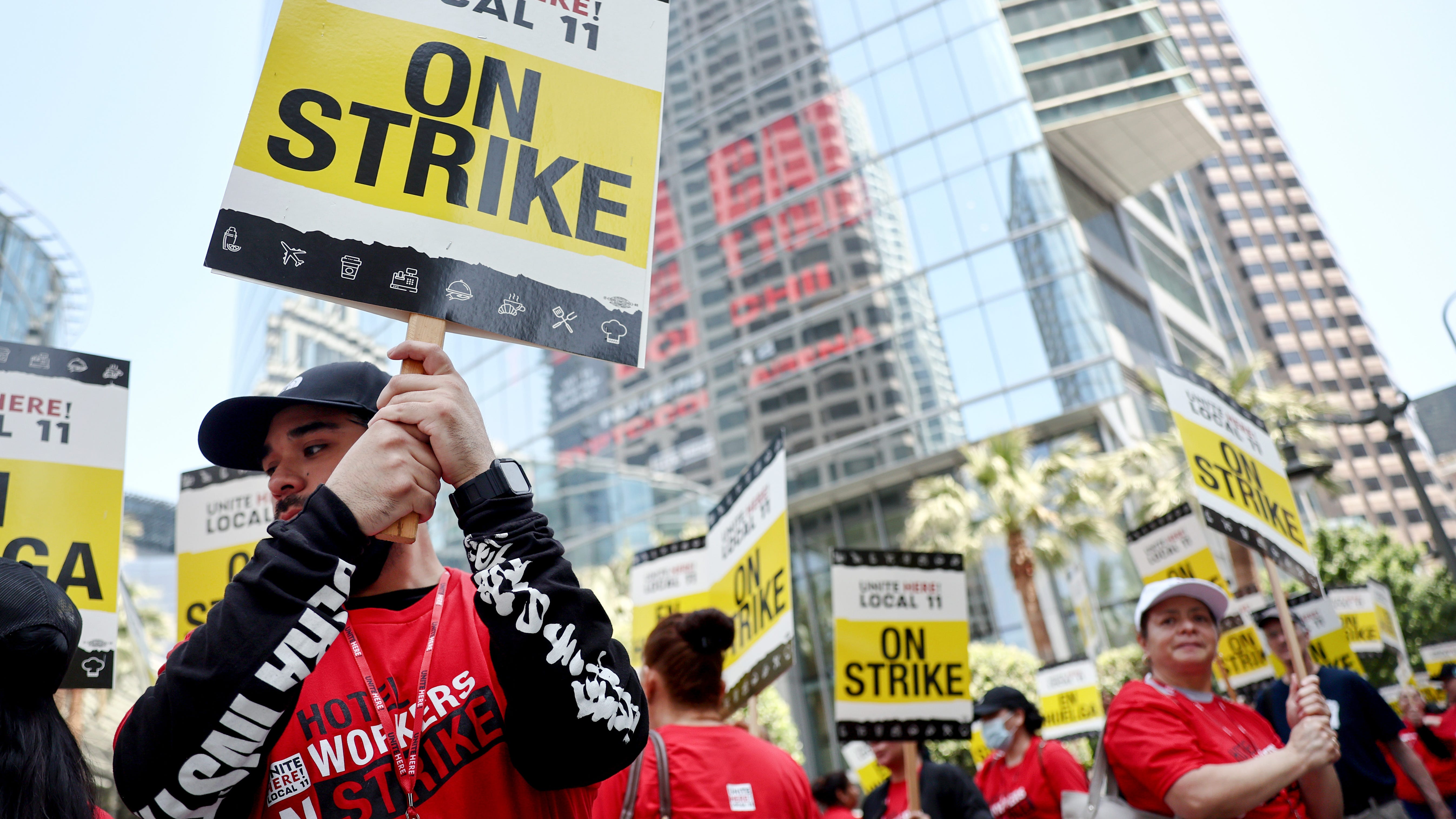 Hotel workers walk off the job again, saying employers ‘haven’t budged’ in new proposal