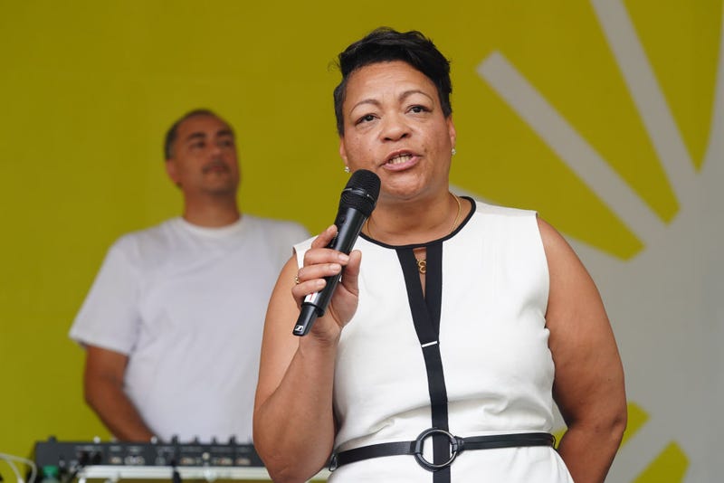 Mayor of New Orleans, LaToya Cantrell speaks onstage at ESSENCE Family Day™: The Block Party at The 2023 ESSENCE Festival of Culture™on July 03, 2023 in New Orleans, Louisiana. (Photo by Erika Goldring/Getty Images for ESSENCE)