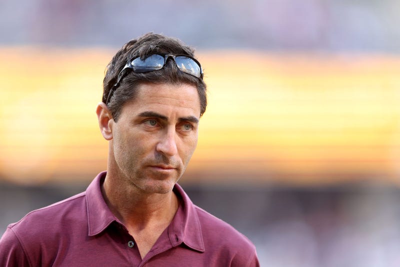 General Manager A.J. Preller of the San Diego Padres looks on prior to a game against the Los Angeles Angels at PETCO Park