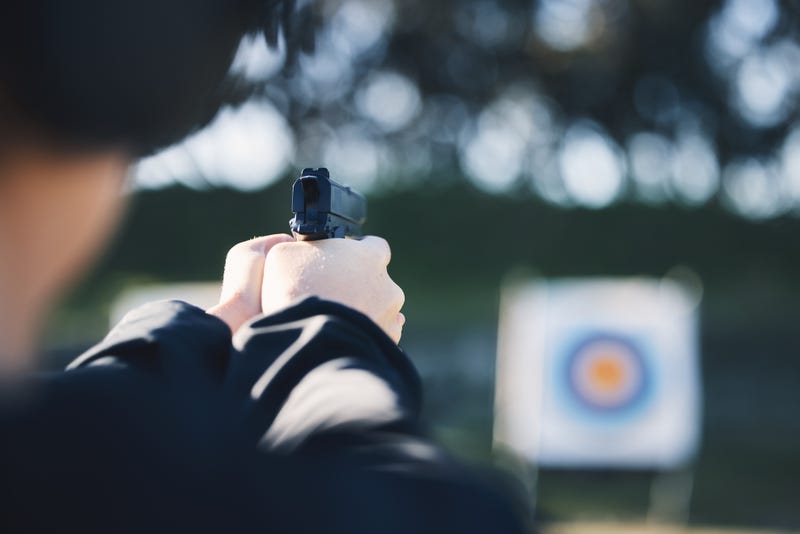 shooting range with target