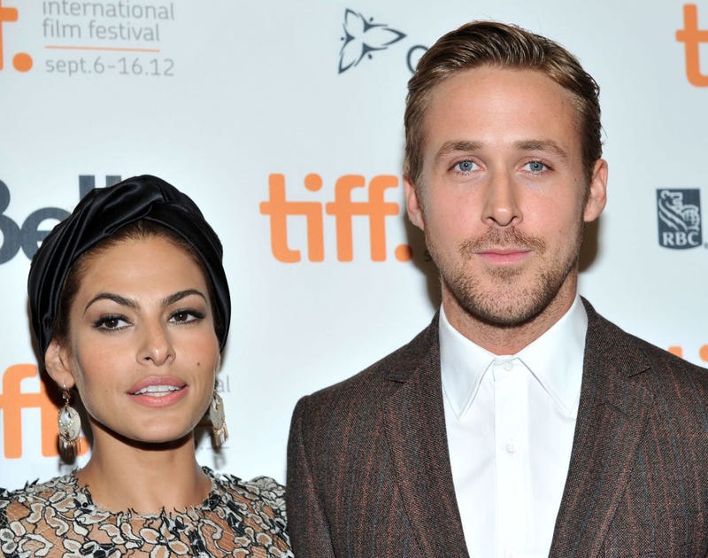 Actors Eva Mendes and Ryan Gosling attend "The Place Beyond The Pines" premiere during the 2012 Toronto International Film Festival at Princess of Wales Theatre on September 7, 2012 in Toronto