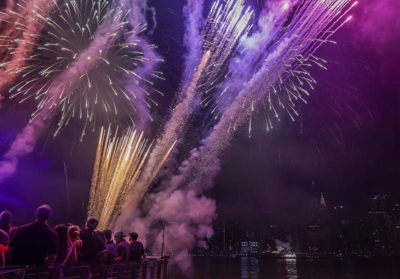Spectators watch the Macy's Fourth of July Fireworks on July 4, 2023