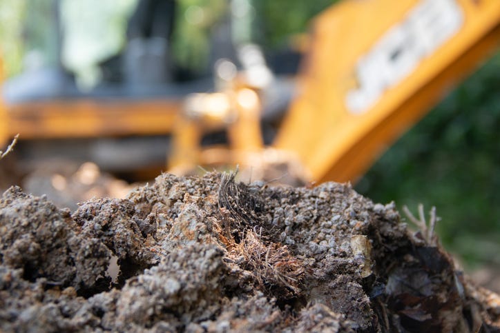 digging at a construction site