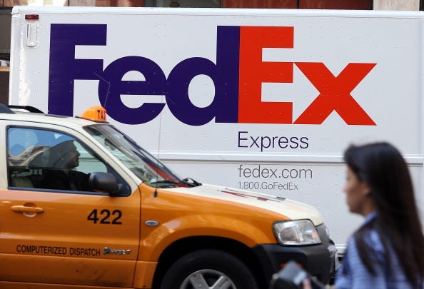 FedEx express truck. 