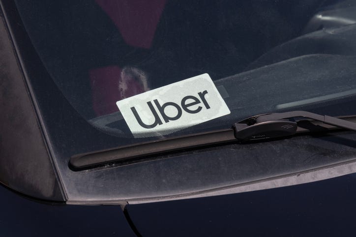 Uber sticker on a car