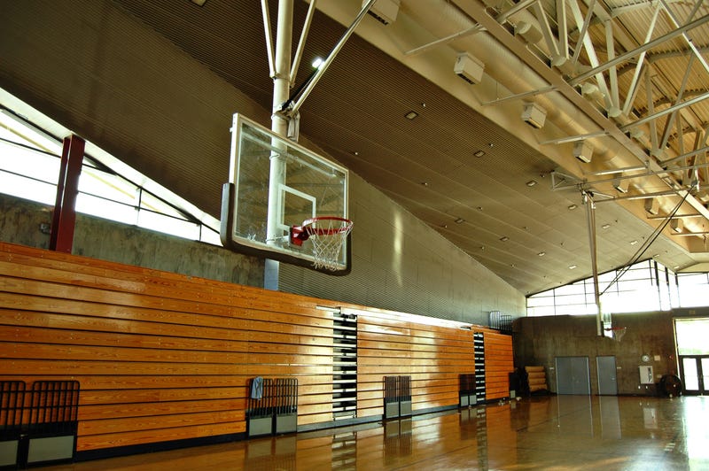 Empty high school gym