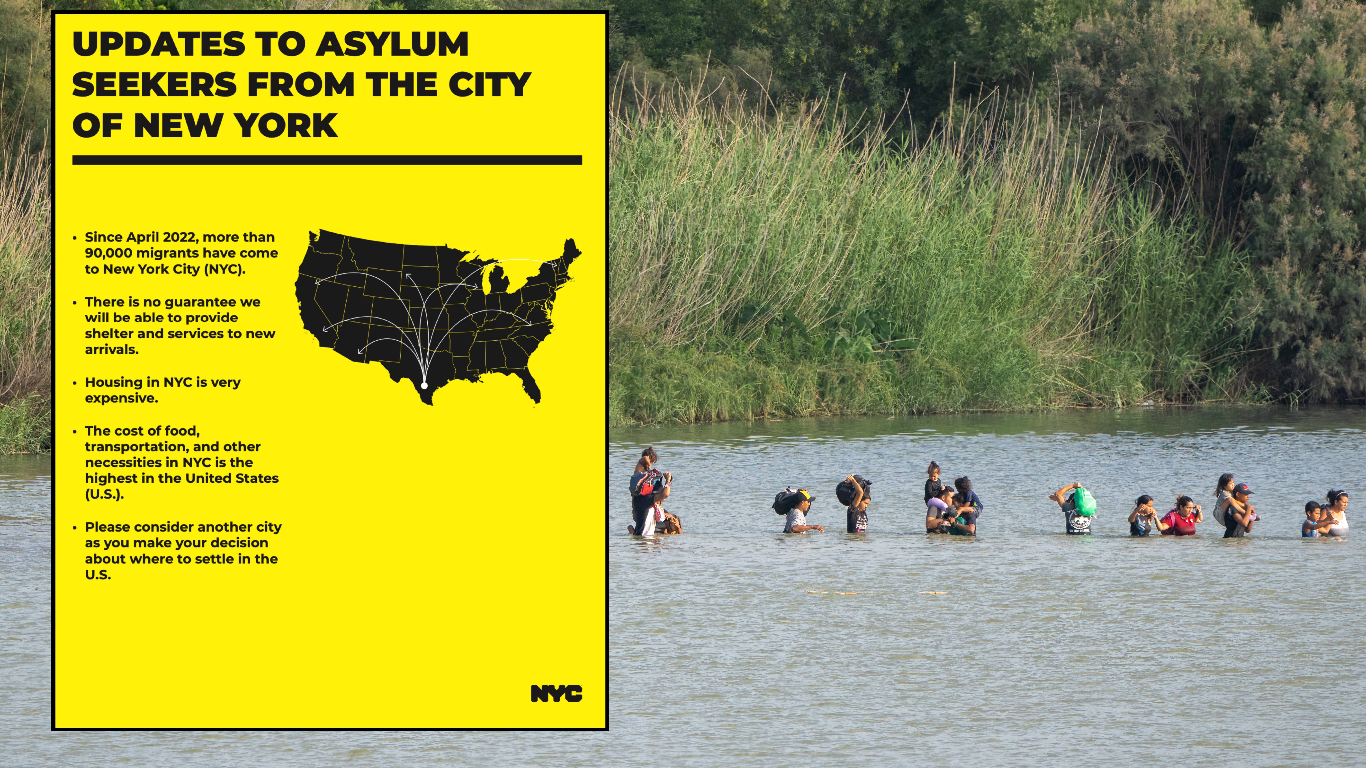 NYC fliers tell migrants at Mexico border to go somewhere else