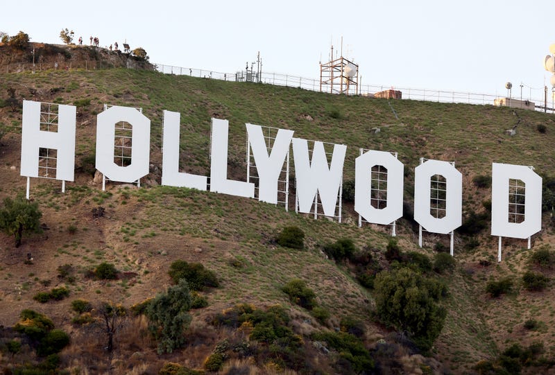 The Hollywood sign stands as the WGA (Writers Guild of America) strike continues on July 12, 2023 in Los Angeles, California.