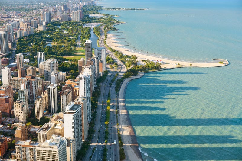 View of the city of Chicago from Hancock Center