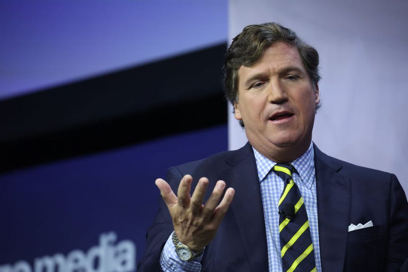 Former Fox News television personality Tucker Carlson speaks to guests at the Family Leadership Summit on July 14, 2023 in Des Moines, Iowa. 