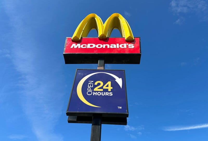 A general view of a McDonalds sign on July 19, 2023 in Edinburgh, Scotland. Former and current McDonald's workers have come forward to allege they faced harassment and bullying at the chain. (Photo by Jeff J Mitchell/Getty Images)