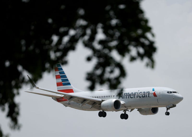 An American Airlines plane prepares to land at the Miami International Airport on July 20, 2023 in Miami, Florida.