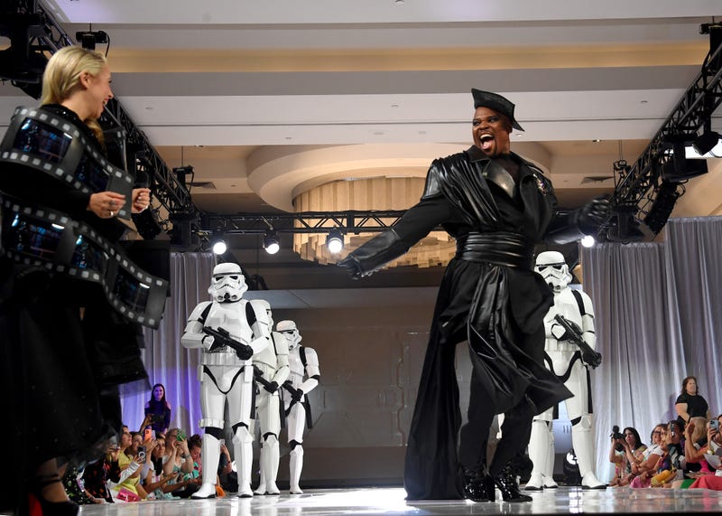 Ashley Eckstein and Michael James Scott co-host the 2023 Comic-Con International: San Diego - The Her Universe Fashion Show held at the Manchester Grand Hyatt on July 20, 2023 in San Diego, California.