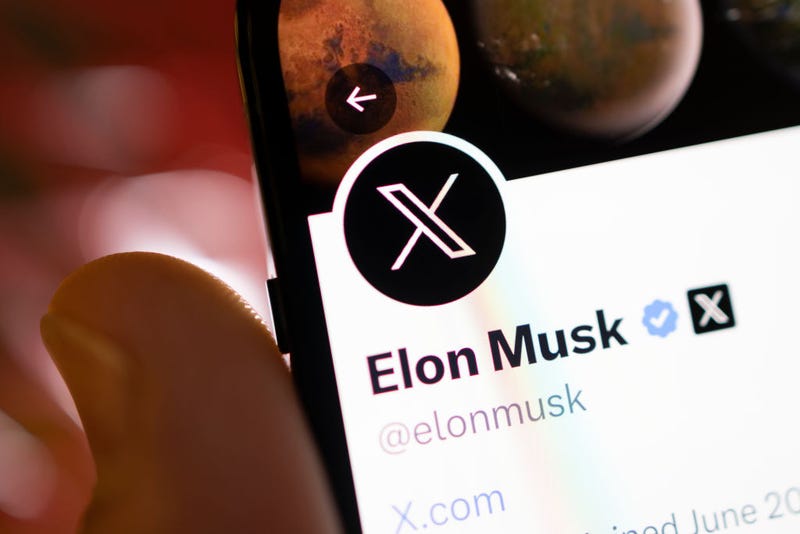 A photo illustration of the new Twitter logo on July 24, 2023 in London, England.