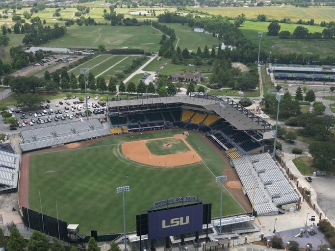 Aerial view of Alex Box Stadium