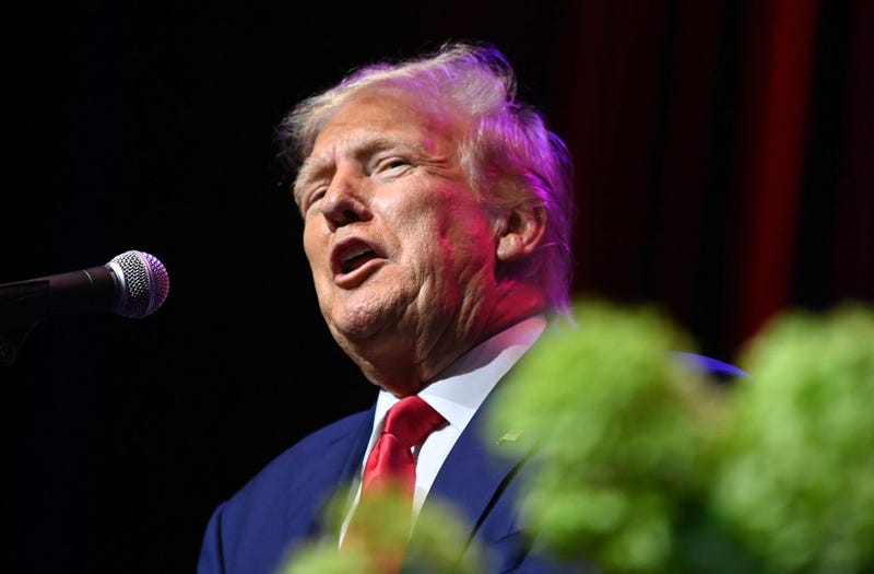 Former U.S. President Donald Trump speaks during the Alabama Republican Party’s 2023 Summer meeting at the Renaissance Montgomery Hotel on August 4, 2023 in Montgomery, Alabama. Trump's appearance in Alabama comes one day after he was arraigned on federal charges in Washington, D.C. for his alleged efforts to overturn the 2020 election. (Photo by Julie Bennett/Getty Images)
