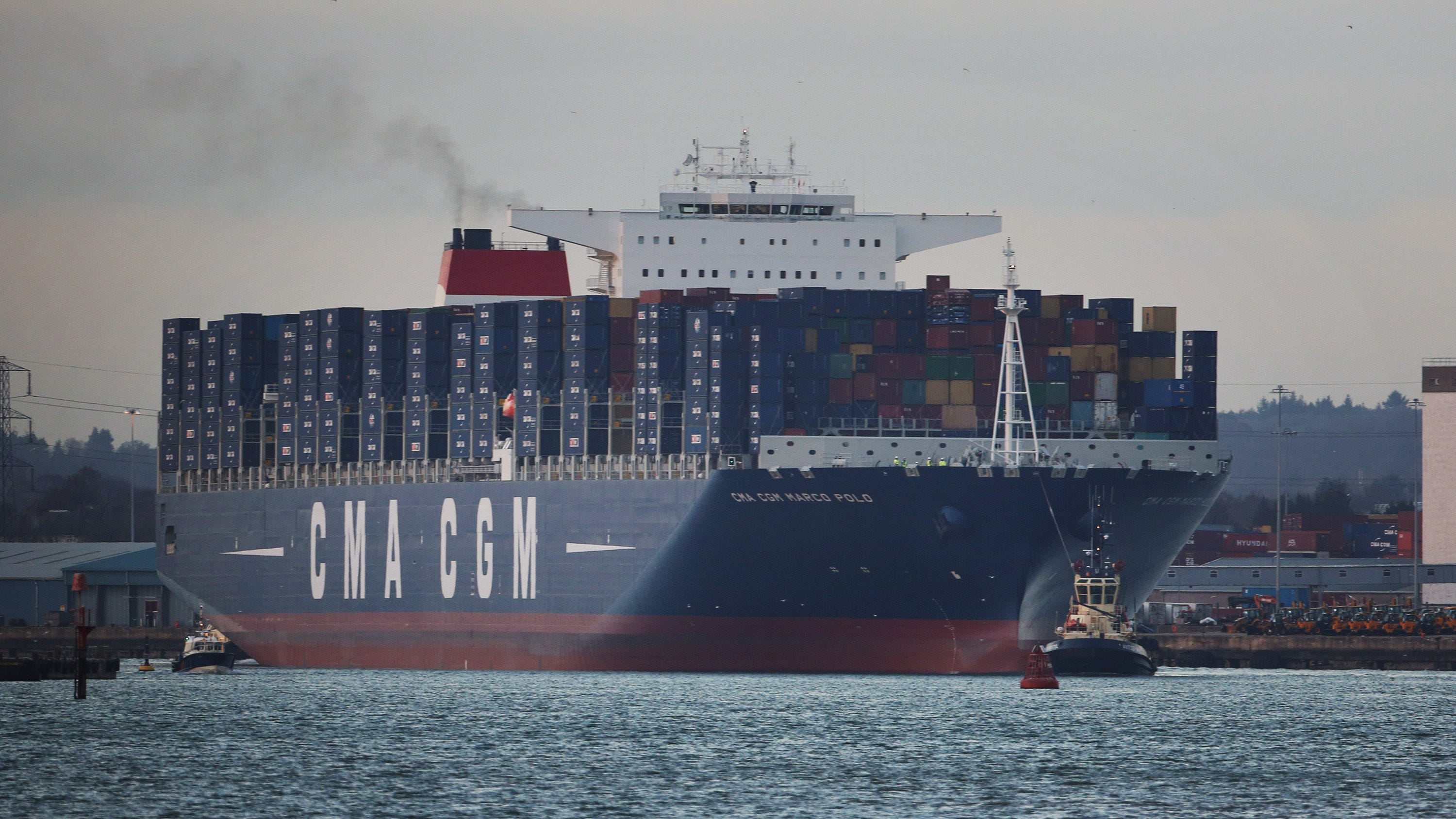 One of the world's largest container ships to sail into NY Harbor, dock in NJ