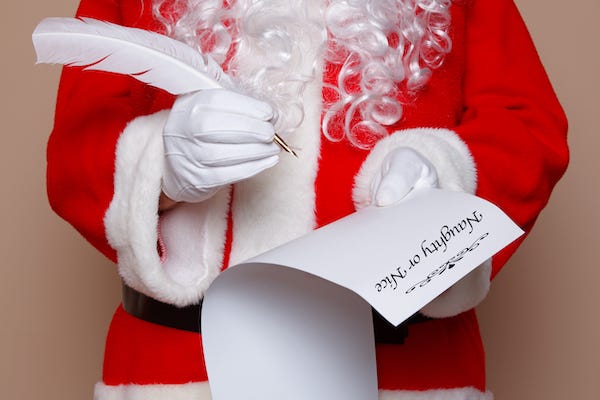 Santa checking his list