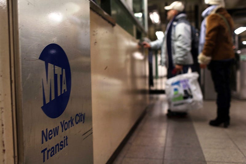 People line up at the Union Square subway station on December 19, 2012 in New York City.