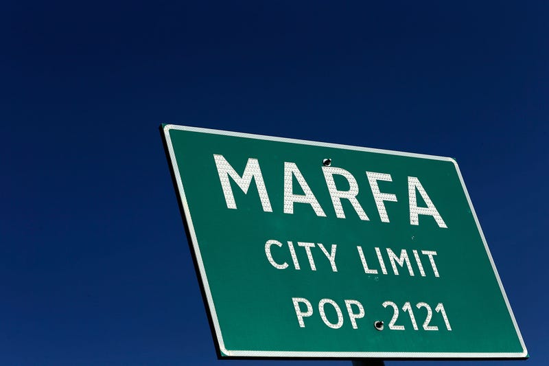 A Marfa sign is seen on the outskirts of town on December 25, 2012 in Marfa, Texas.
