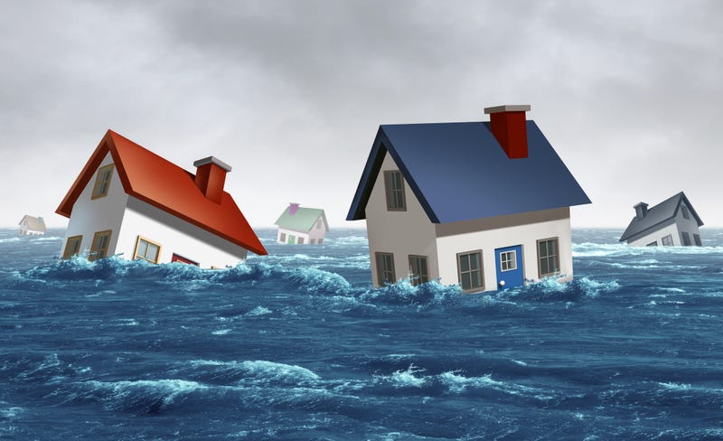 Housing and residential or home ownership crisis as homes in danger of foreclosure and house problems as a real estate symbol for Urban planning and rental market with 3D illustration elements.