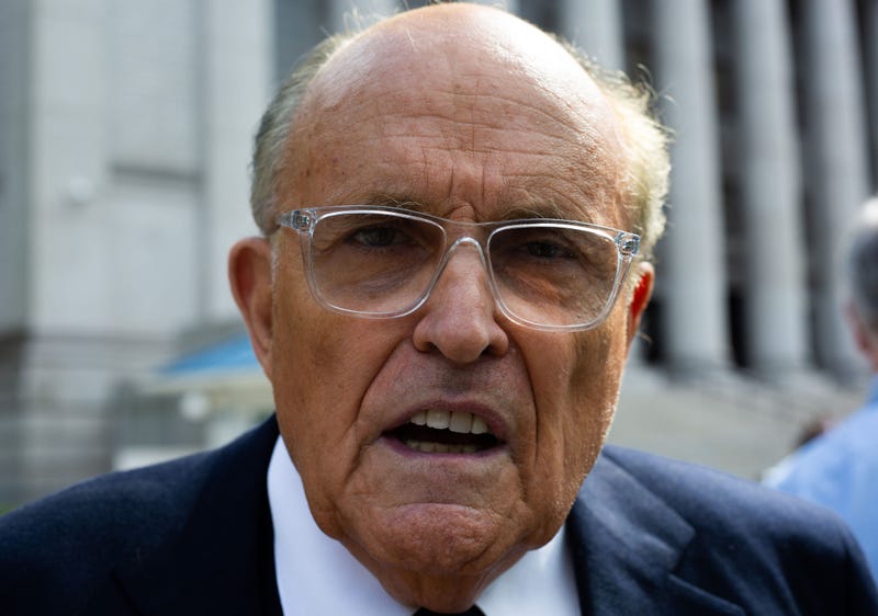 Former New York City Mayor Rudy Giuliani outside state Supreme Court in Manhattan on Sept. 8, 2022.